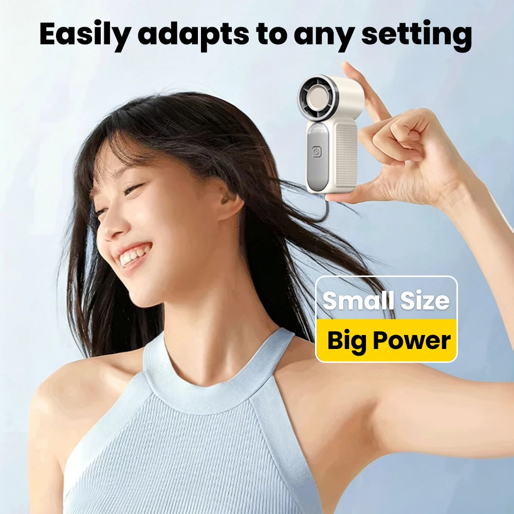 Mini Fan Handheld Portable Outdoor Small Fan 5-speed Adjust Ultra Mini Fan Type-C Rechargeable Home Office Summer Cooling Fans