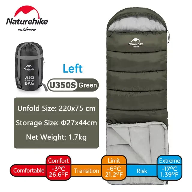 Naturehike Warm Sleeping Bag Ultralight Waterproof Splicable Double Sleeping Quilt Outdoor Winter Envelope Sleeping Bags