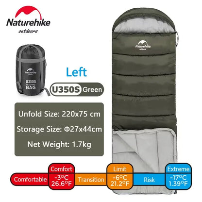 Naturehike Warm Sleeping Bag Ultralight Waterproof Splicable Double Sleeping Quilt Outdoor Winter Envelope Sleeping Bags