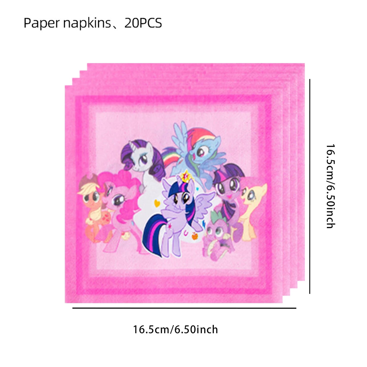 My Little Pony themed children's birthday party supplies, girls' first birthday tablecloth, tableware, paper cups, flag-raising