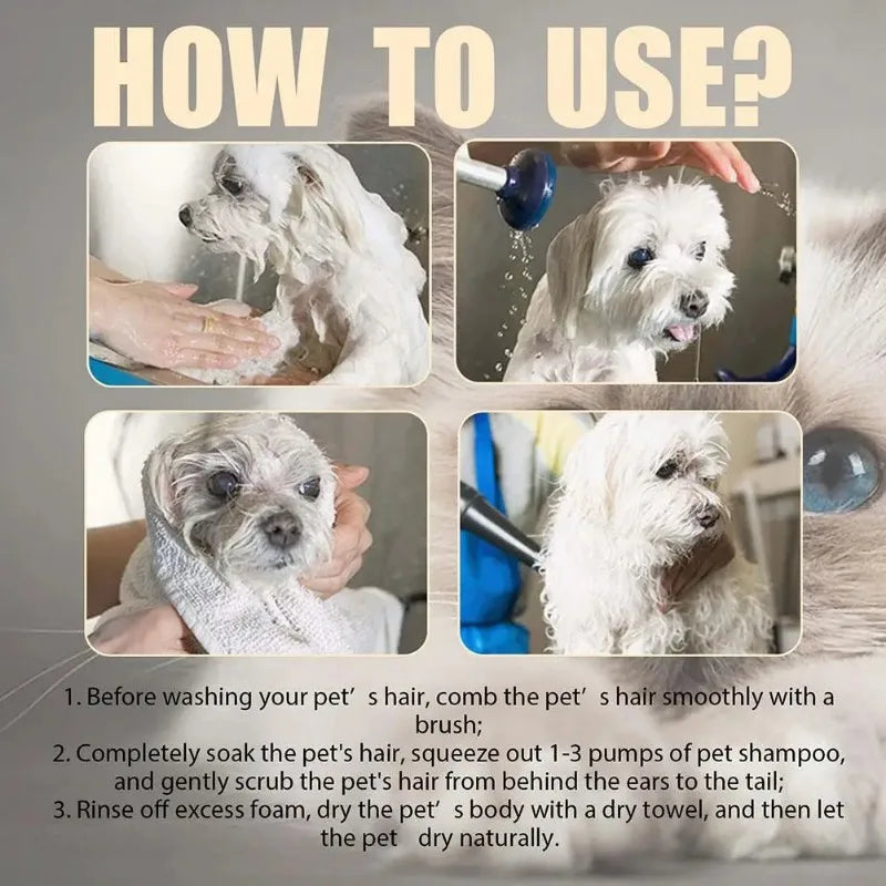 100/300ML Pet Shampoo Cat Dog Hair Softening Shower Gel Anti Mite Moisturizing Itchy Cleans Hair Remove Dirt Odor Pet Products
