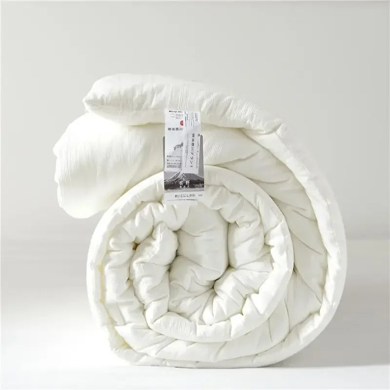 Japan Meiji Nishikawa Comforter Duvet Insert - Quilted White Comforters Queen Size All Season Down Bedding Comforter with Corner