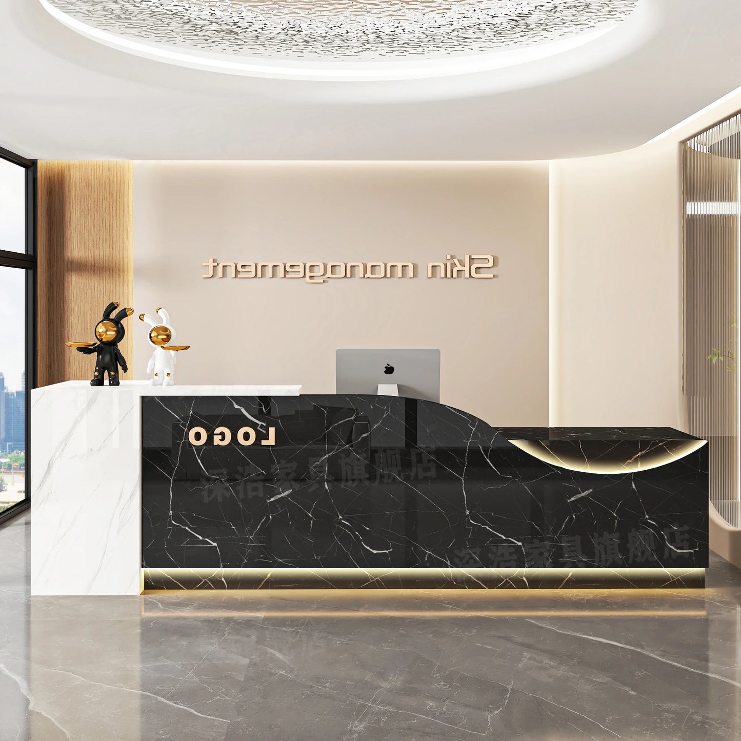 Customized Equipment Reception Desk Beauty Simple Creative Aesthetic Reception Desks Trendy Luxury Mostrador Office Furniture