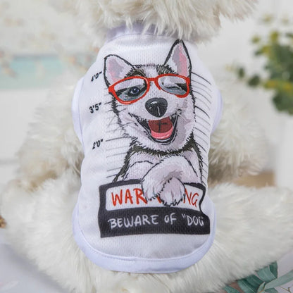 Cartoon Print Pet Clothes for Small Dogs Summer Quick Drying Kitten T Shirt Non Wrinkle Yorkshire Vest  Colorfast Pet Clothing