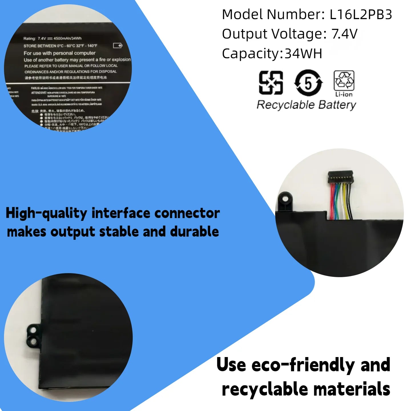 L16L2PB3 Laptop Battery for Lenovo 320-15ABR/15ISK,320-15IKBR  L16S2PB1 L16S2PB2 L16C2PB1 L16C2PB2 Free Tool+24M Warranty