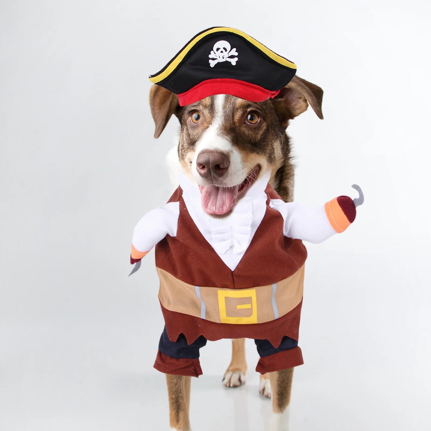 Pet Transformation Costume Dog Clothes Pirate Theme Halloween Wear Cotton Comfortable Cosplay Clothing Decorative Props Dog