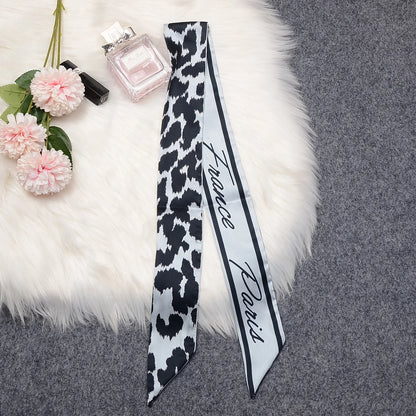 2024 New Luxury Brand Scarf Tarot Women Scarf Bag Hair Skinny Silk Scarves Design Foulard Neckerchief Headband For Ladies