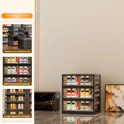 Living Room Shoe Cabinet Multilayer Storage Storage Folding Large Capacity Shelves Household Snack Cabinet Furniture