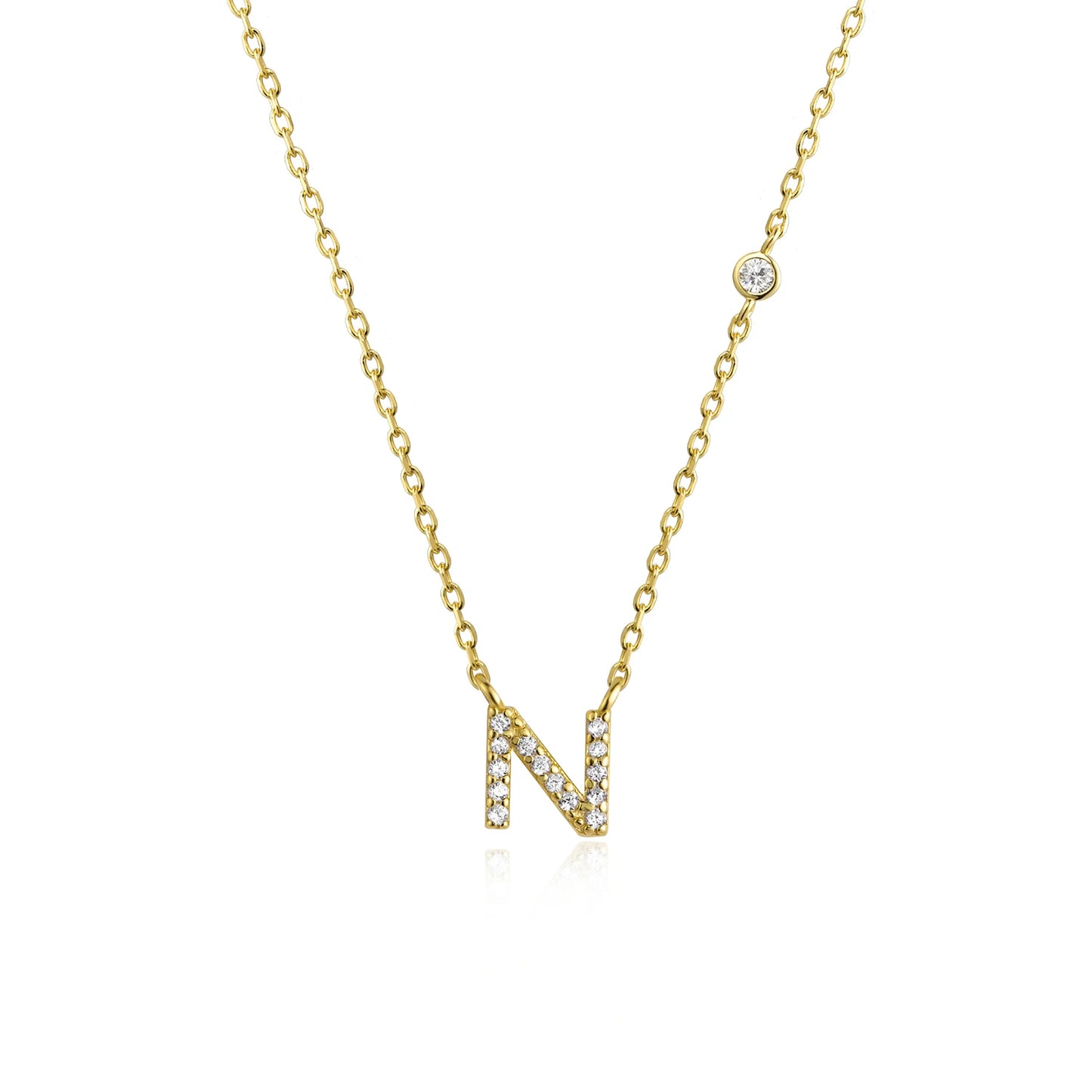 VEWANT New 925 Sterling Silver Monogram Initial Letter A M Pendant Long Chain Necklace Crystal Fine Jewelry Luxury Fine Jewelry