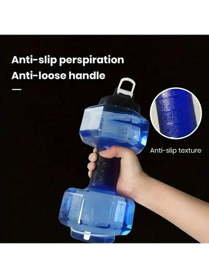 A 2.2L Water-Filled Dumbbell/Large Capacity Fitness and Yoga Flushing Dumbbell Kettle, Portable Dumbbell for Outdoor Sports and