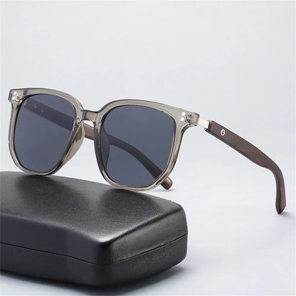 Sunglasses for Men Women's Trendy Retro Wood Grain Polarized UV Protection Eyewear Cycling Outdoor Street Photography