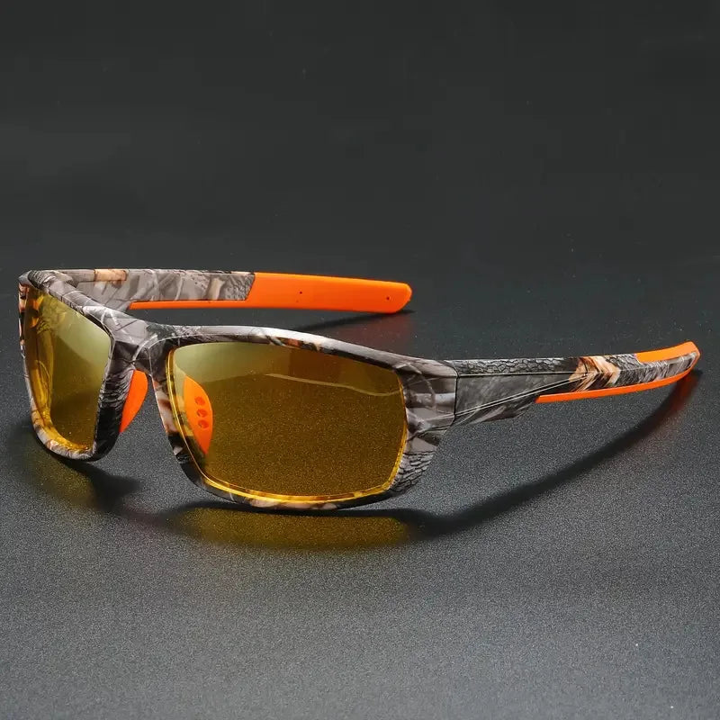New Sunglasses for Men Sport Polarized Square Frame Camouflage Sun Glasses Driving Fishing Cycling Skiing Sun Eyewear UV400