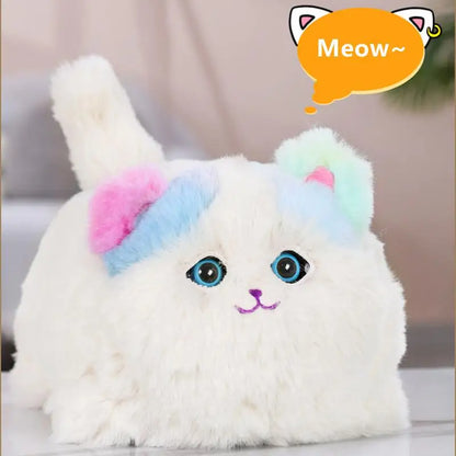 Cute Plush Toys Simulation Cat Dog Interactive Kids Huggy Pets Speak Electronic Accompanied Toy Children Gifts Birthday Awards