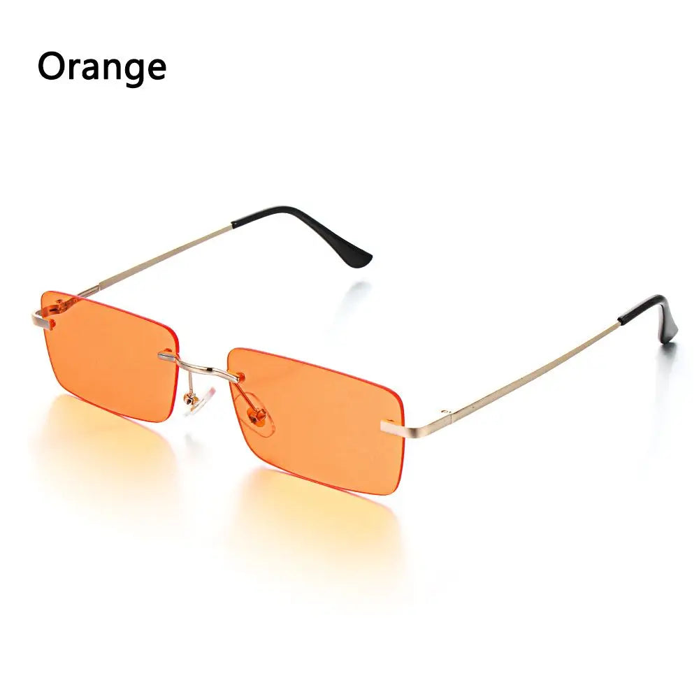 Trendy Punk Sunglasses Rimless Rectangle Sun Glasses for Men Women Fashion UV400 Driving Shades Frameless Gradient Eyewear