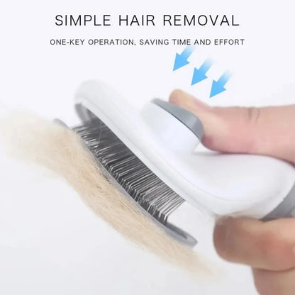 Dog Grooming Brush with Easy Clean Button, Pet Massage Comb for Effective Detangling and Hair Removal, Suitable for Dogs Cat