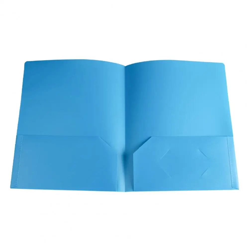 Plastic Folder with 2 Pockets Business File Organizers Card Slot Office Document Letter Size Paper Organizer Students Supplies
