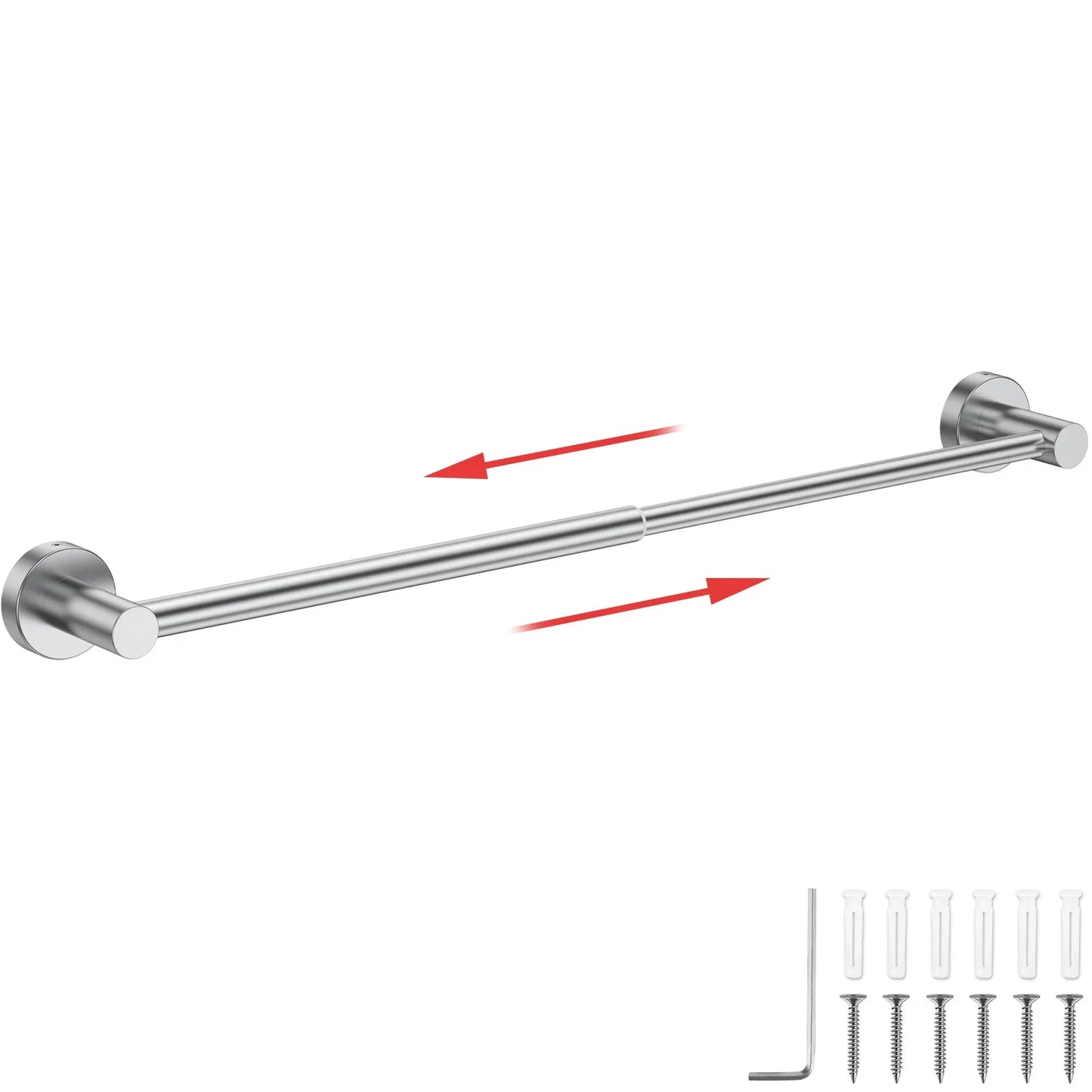 Towel Bar Wall Mounted Towel Holder Adjustable Stainless Steel Hand Towel Rack Retractable Towel Bar Rack Bathroom Space Saving