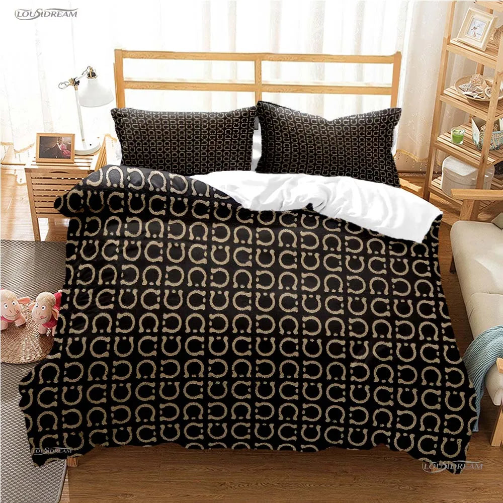 Fshion Luxury Brand Casal All Season Duvet Cover Comforter Bedding Set Soft Quilt Cover and Pillowcases Single/Double/Queen/King
