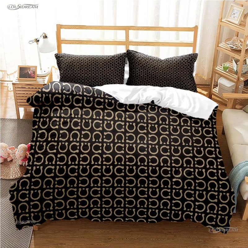 Fshion Luxury Brand Casal All Season Duvet Cover Comforter Bedding Set Soft Quilt Cover and Pillowcases Single/Double/Queen/King