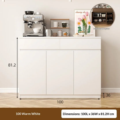 Modern Solid Wood Living Room Sideboard Cabinet Storage Dresser Drawer Display Kitchen Organizer Adjustable Shelves Furniture