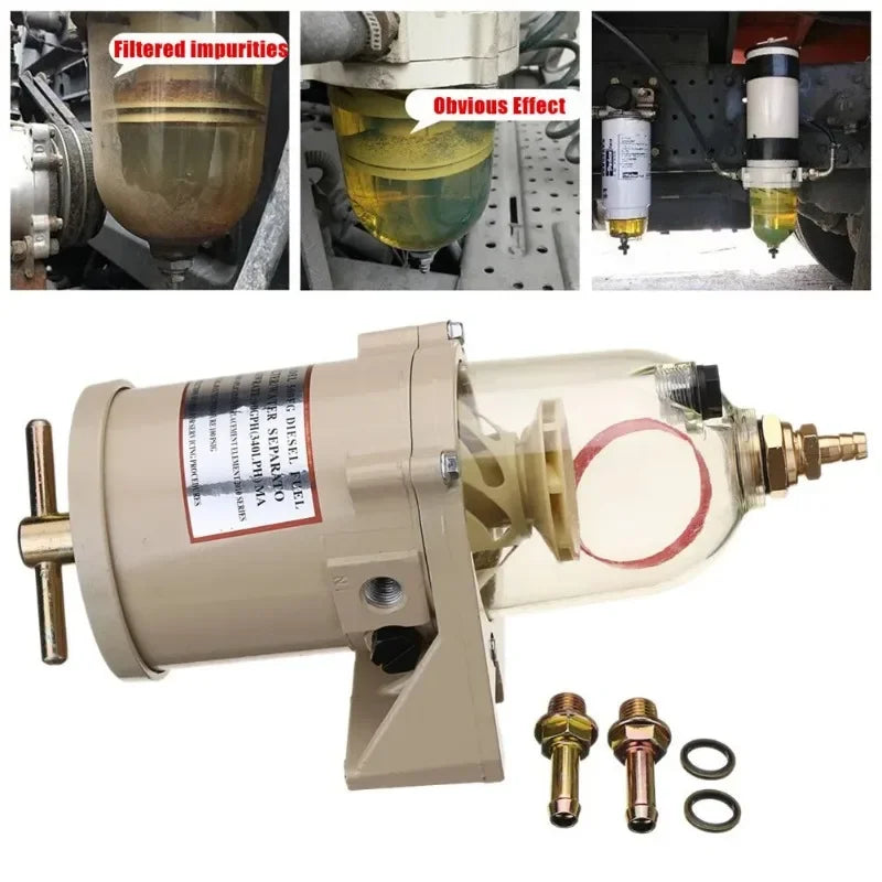 500FG 500FH Fuel Filter Marine Engine Fuel Diesel Fuel Filter Oil Water Separator 90GPH for Trucks Light Trucks Large Cars Boat