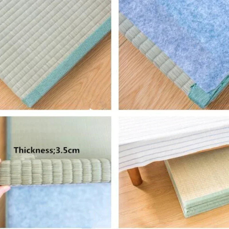 Japanese Tatami Mattress Folding Rectangle Straw Mat for Yoga And Sleeping Portable 3cm Thick Comfortable Sleeping Mat