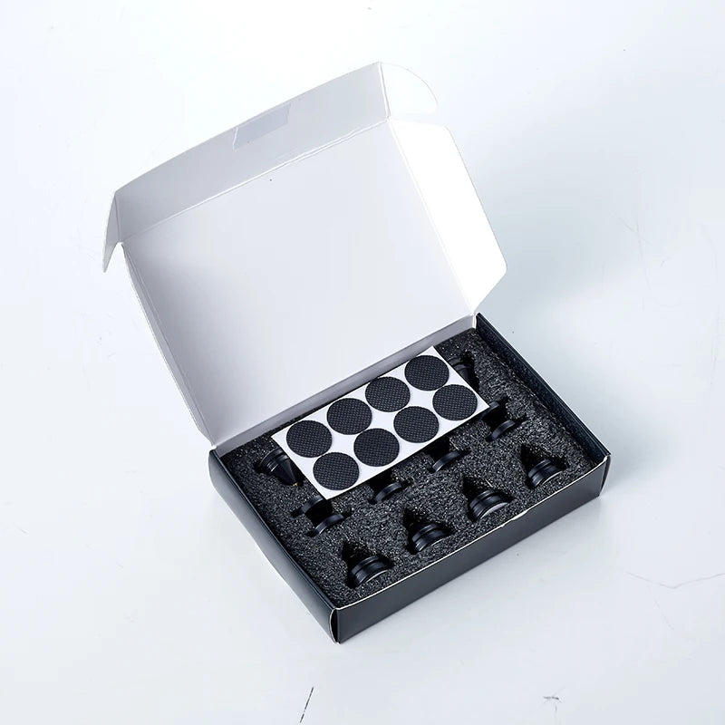 Pailvens loudspeaker Spikes 8 Series Set loudspeaker Alu Alloy Feet Subwoofer Feet 16x Adhesive Pads Speaker Stand