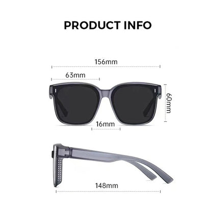 Transfer Sunglasses Unisex Driving Riding Large Frame Square Sun Protection Wrap Around Fit Over Glasses Myopia Specific Goggles