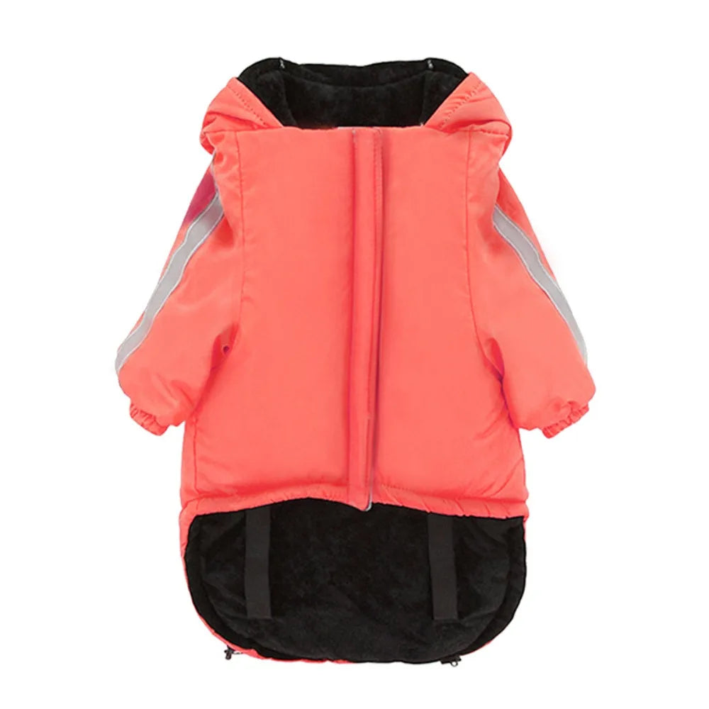 Pet Costume Windproof Fleece Dog Clothes Waterproof Comfortable Winter Pet Apparel Warm Reflective Dog Hooded Coat for Dogs