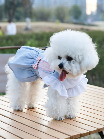 Pet Summer Clothing Thin Style Teddy Dog Clothes Cat Small and medium Dog dresses spring and Summer with lovely rabbit printing