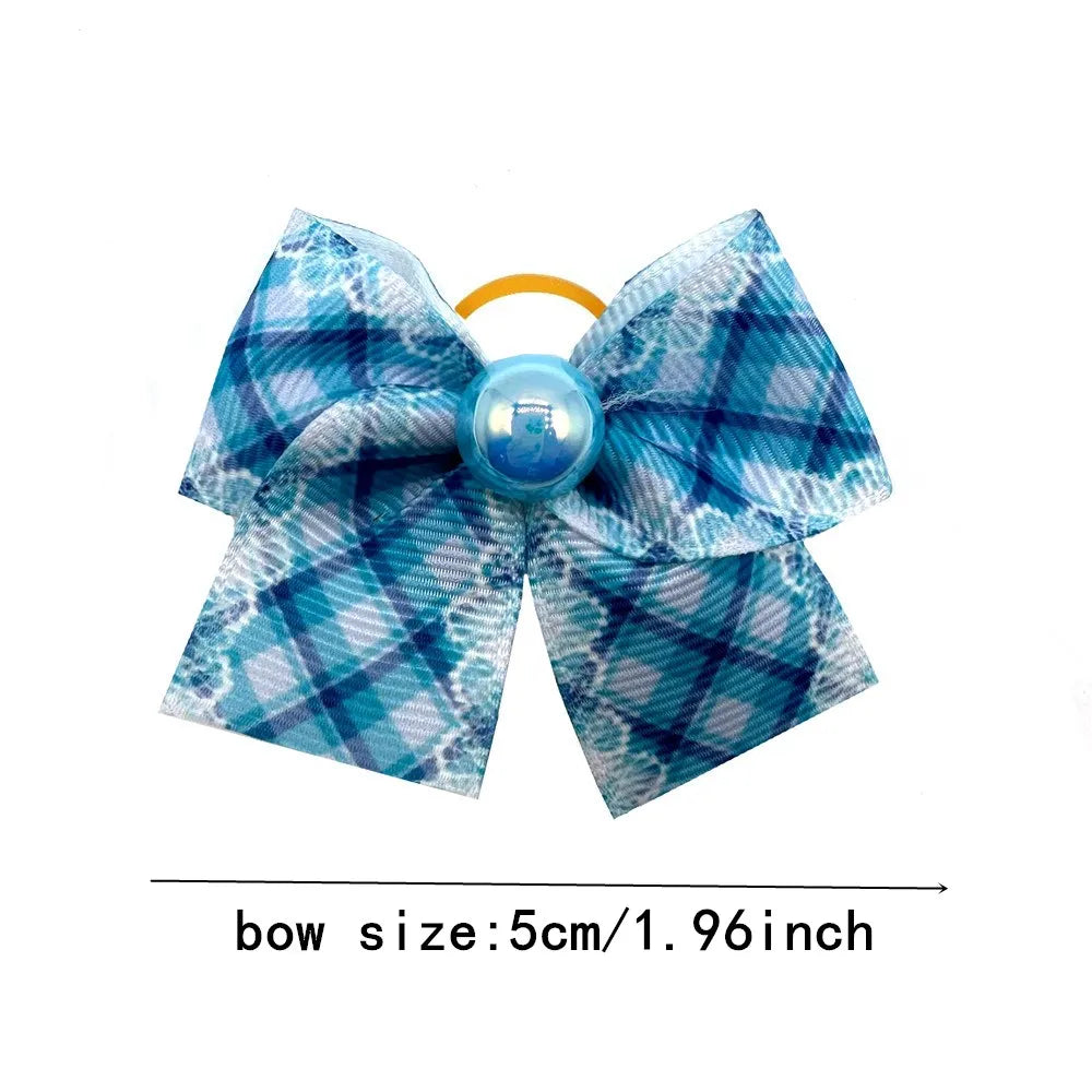 50/100pcs Small Dog Grooming Bows Pearl Plaid Style Pet Dog Hair Bows Rubber Bands Dog Hair Accessories Pet Supplies for Dogs
