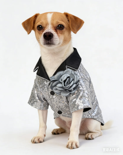 Pet Clothing Fashion Dog Tuxedo Costume, Elegant Cat Clothes & Pet Holiday Dress Accessories for Wedding Party
