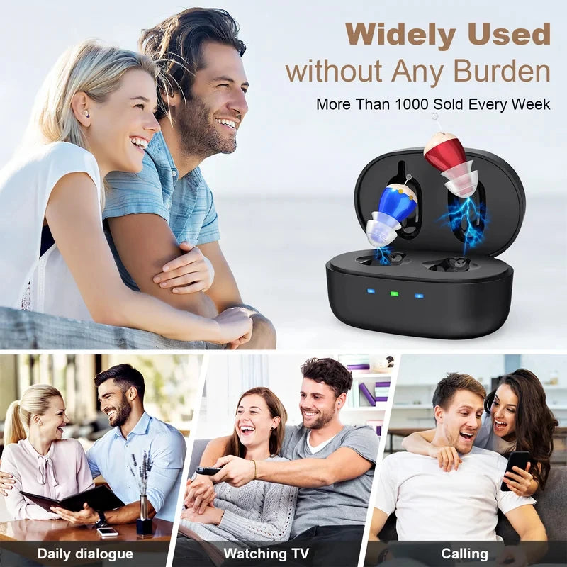 Hearing amplifiers Earbuds with Noise Reduction, Rechargeable Digital sound  Enhance Headphones, hearing aids  for adults.