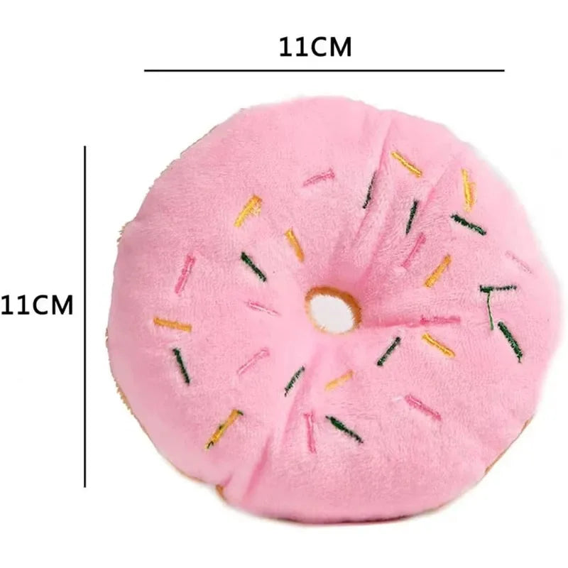 Puppy Chewing Toys Soft Dog Donuts Plush Pet Dog Squeaker Sound Toys for Small Medium Dog Pet Interactive Toys Dog Supplies
