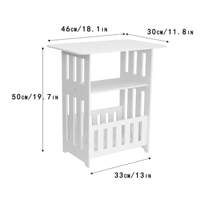Modern Nordic Storage Side Table Small Coffee Table Bedside Cabinet Mini End Table Nightstand for Living Room Bedroom Furniture