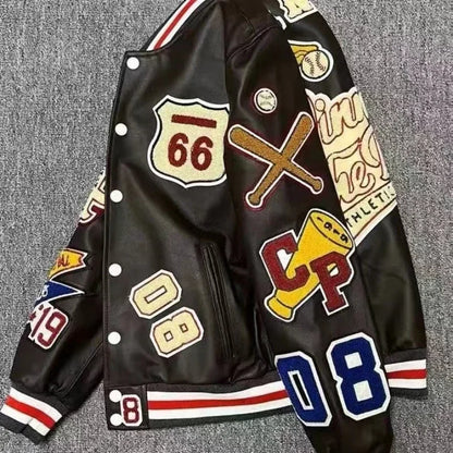 Bright Brick Craft Embroidered Jacket Women Mens Bomber Coats Thick Cotton Bomber Jacket American Veste Baseball Homme Jackets