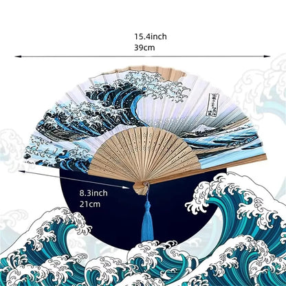 Handheld Folding Ancient Style Fan, Portable And Beautiful, With Tassel To Enhance Atmosphere, Great Prop For Photos