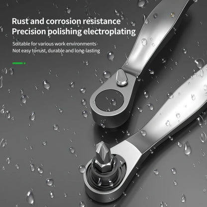 2 in 1 Mini Ratchet Wrench, Durable Chrome Vanadium Steel Wrench with 72 Teeth, 1/4 Inch Drive Socket, Quick Wrench, Hand Tool