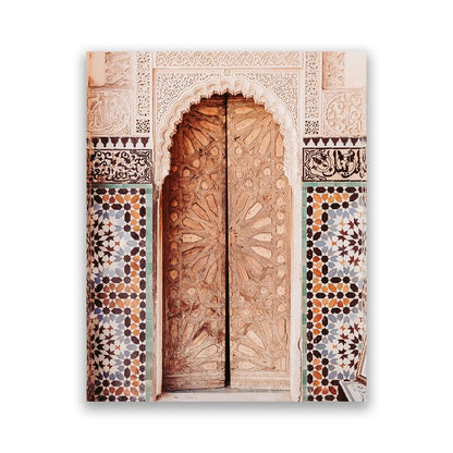 Moroccan Wall Art Canvas Print Marrakesh Architecture Poster Boho Wall Decor Terracotta Art Picture Decoration Painting for Home