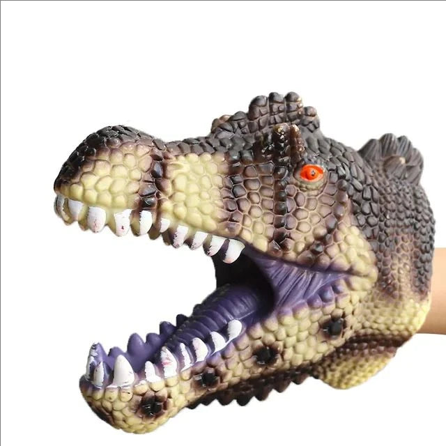 Pet Cat Dog Teasing Hand Puppets Dinosaur head Model Toy T-Rex Dino Jurass Shark Tiger Park Dolls Dinosaur Worlds Soft Plush Toy