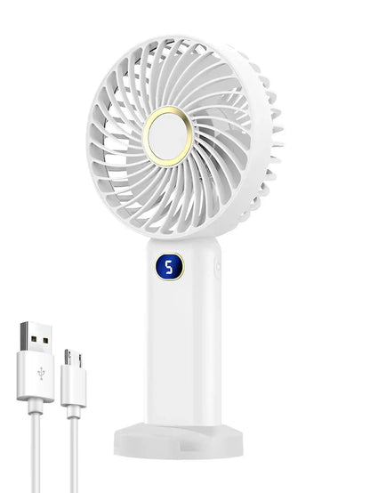 Portable Handheld Fan, Electric Fan with Digital Display, Handheld/neck Hanging/desktop Fan, Eyelash Fan, Makeup Fan
