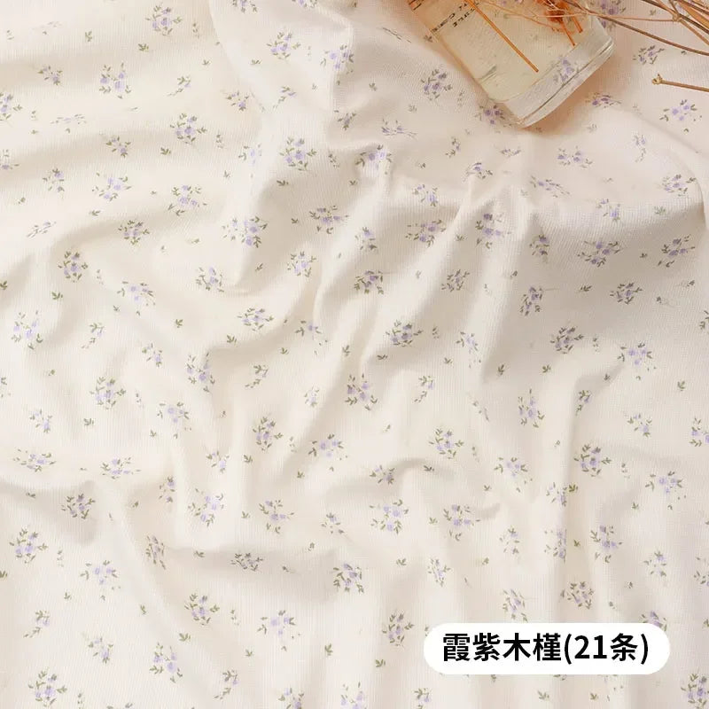 0.5m/1m Thickened Corduroy Fabric Small Floral Printed Fabric Making Dresses Children's Clothing Handmade DIY Clothing Fabrics
