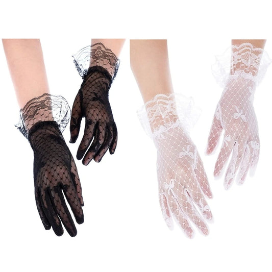 DXAA Short Lace Gloves Tea Party Gloves Women Lace Gloves Bridal Wrist Gloves gloves Banquet Gloves Dance Gloves