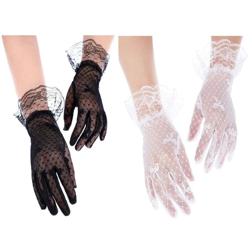 DXAA Short Lace Gloves Tea Party Gloves Women Lace Gloves Bridal Wrist Gloves gloves Banquet Gloves Dance Gloves