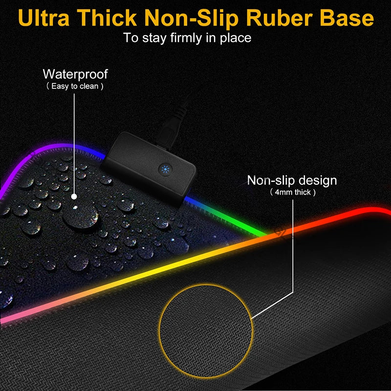 MRGLZY DIY Custom RGB Mouse Pad Game Table Pad Computer Mouse Pad LED Backlight Mouse Pad Keyboard Pad USB Glowing Mouse Pad