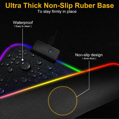 MRGLZY DIY Custom RGB Mouse Pad Game Table Pad Computer Mouse Pad LED Backlight Mouse Pad Keyboard Pad USB Glowing Mouse Pad