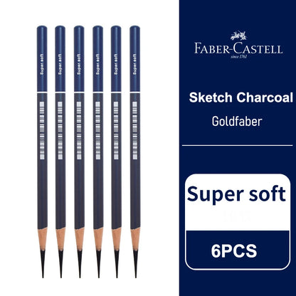 5 / 6 PCS Faber Castell Goldfaber Charcoal Graphite Sketch Set EX-Soft Medium Hard soft Pencils Drawing Sketching Shading Artist
