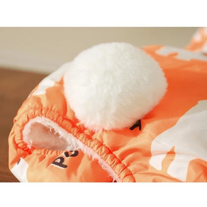 Cute Warm Dog Winter Clothes Splash-proof Thick Pet Outdoor Clothing Fleece Lined Anti-Shedding Puppy Jumpsuit Outdoor