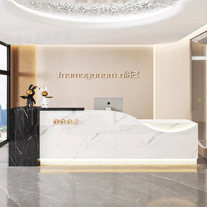 Customized Equipment Reception Desk Beauty Simple Creative Aesthetic Reception Desks Trendy Luxury Mostrador Office Furniture