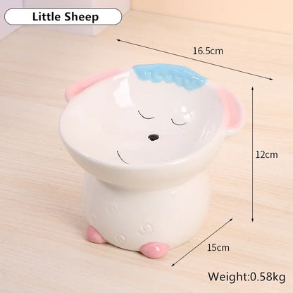 New Cartoon Ceramic Cat Bowl Creative Cute Puppy Dog Feeder Pet Feeding and Water Eatting Bowl Drinker Porcelain Pet Supplies